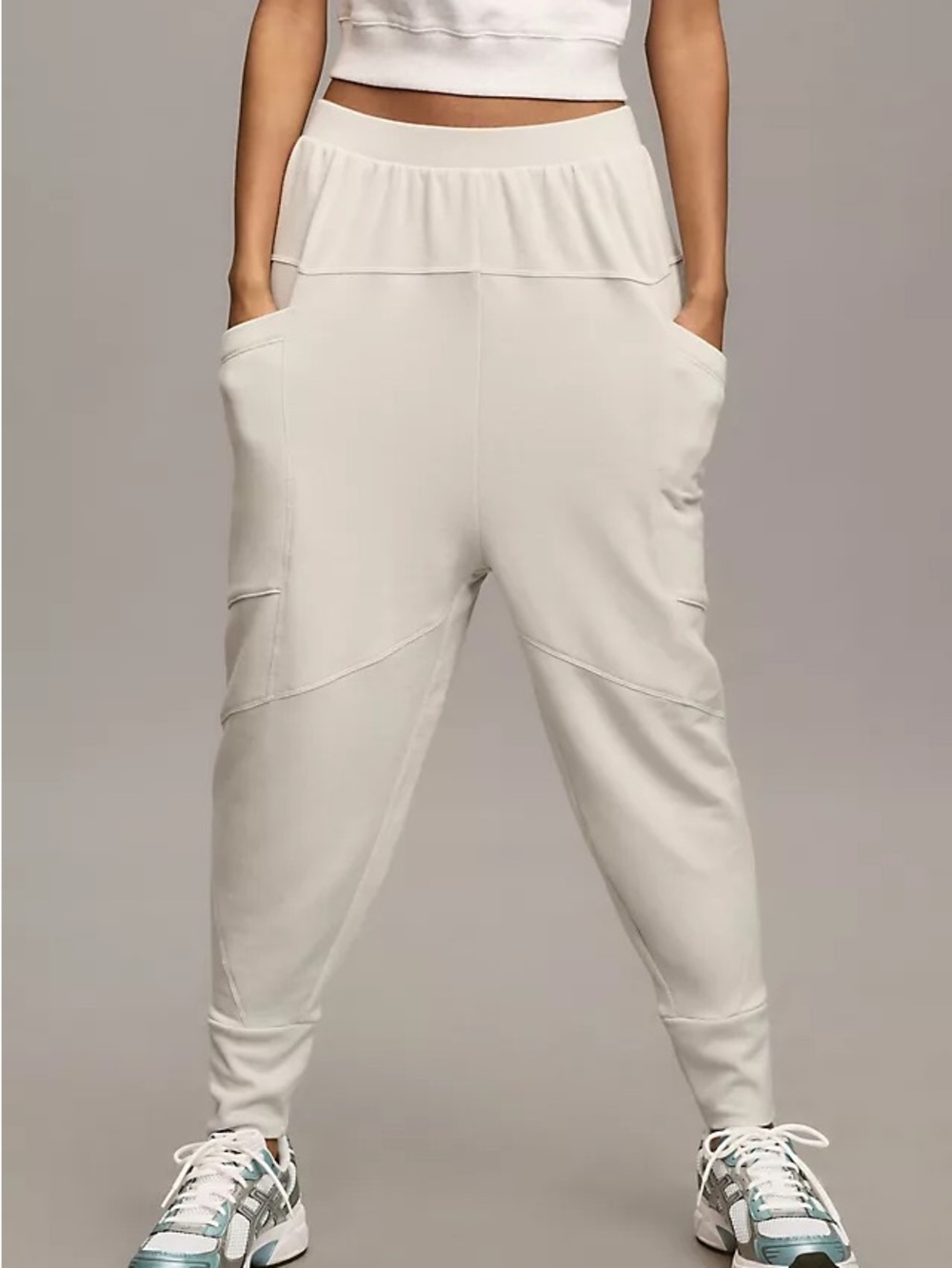 Daily Practice Anthropologie Relaxed Joggers Baggy Light Grey size Large